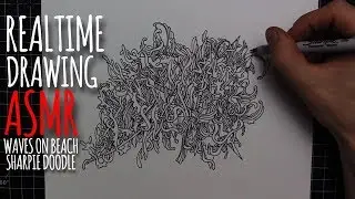 Drawing With Jsheetz Realtime: Sharpie Doodle | ASMR Waves On Beach