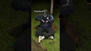 Guy is counting frogs that appear to be coming out of nowhere...