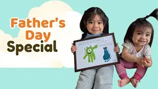 DIY Father&rsquo;s Day Gift | Handprint & Footprint Painting with Kids | Learning with Bella & Lana