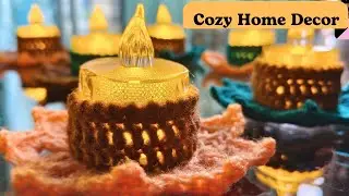 Crochet Tea Light Candle Holder | Easy Cozy Home Decor