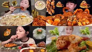 “INSANE Mukbang Feast 😱 Creamy Pasta, Spicy Seafood & Crispy Chicken All in One!”