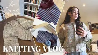 Knitting vlog // a week spent finishing my Noro cardi and knitting my 'pin-stripe sweater' (●'◡'●)