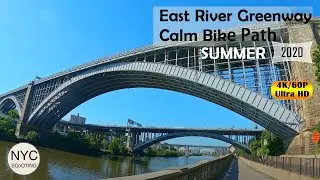 4k60 New York Cycling Path: East River Greenway Bike Path along FDR Drive (2020)