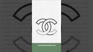 Chanel sign outline logo machine embroidery design files instant download