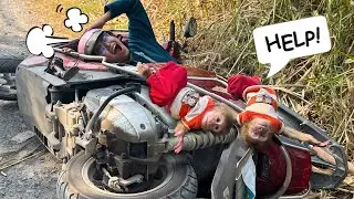 Terrifying incident! Lucky and Sunny were involved in a dangerous accident while out with Mom!
