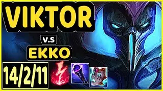 POWEROFEVIL (VIKTOR) vs EKKO - 14/2/11 KDA MID GAMEPLAY - EUW Ranked MASTER