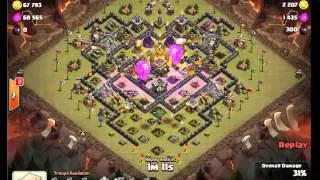 TH9 QuatroLavaLoon with 1 healing spell - Clash of Clans - Clan War 3-Star Strategy