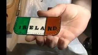 White Cow Hide Leather Case   Design Phase 2   Part 6   Dye Ireland Flag on to Pouch Face