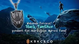 KRKC&CO - Hip Hop Iced Out Black Panther Pendant Necklace