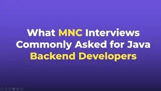 What MNC Interviews Commonly Test for Java Backend Developers | My  Real Experience