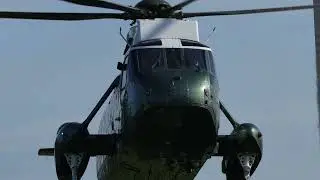 Marine One arriving on the South Lawn on September 4, 2023