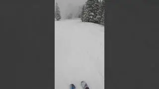 Skiing through a snownado on a powder day!! #skiing #extremesports  #colorado #snow #breckenridge