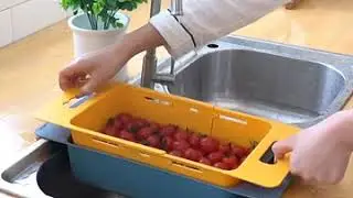 【約翰家庭百貨】雙層伸縮水槽瀝水籃 BG0102