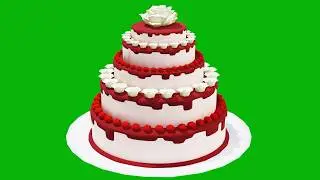 Big Wedding & Birthday Cakes 3D Models | Green Screen Animation 4K | Free to Use