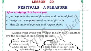 Festivals - A pleasure Class 4 EVS full lesson explanation and textbook activities Karnatakasyllabus