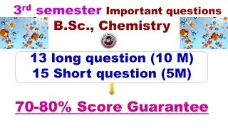 Chemistry-3rd semester Important Questions-B.Sc., Chemistry | HSR Bioinfo