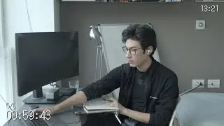 study with me live pomodoro 60/10 | fireplace sounds