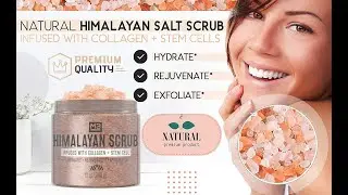 M3 Naturals Himalayan Salt Scrub Infused with Collagen and Stem Cell Natural  Body and Face