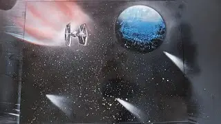 Spray Painting Tie Fighter in Space - RK Custom Creations