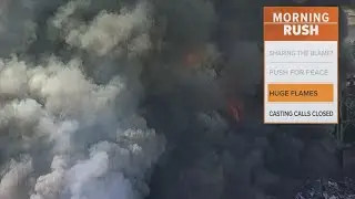 Two firefighters recover from large scrap fire