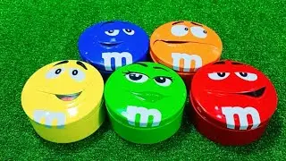 Satisfying Video | Top Unpacking Glossy Tins with Colorful Chocolate M&M'S Candy ASMR beads