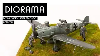 DIORAMA: MESSERSCHMITT BF-109 G6 ACADEMY 1/72