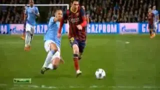 Manchester City vs FC Barcelona 0-1  Champions League  18/02/2014 Lionel Messi Goal