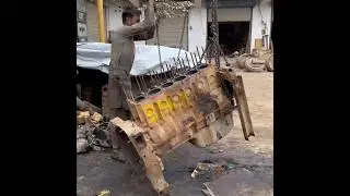 Truck Diesel engine Repairing with limited tools #truck #dieselengine #shorts