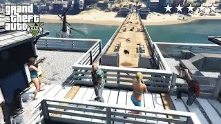 GTA 5 - Michael's Family FIVE STAR COP BATTLE/ESCAPE! (Amanda, Jimmy And Tracey)