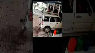 Scorpio Dukan me ghus gayi 😱☠️ Scorpio accident 👀 #automobile #explore #love #video #sates #haryana