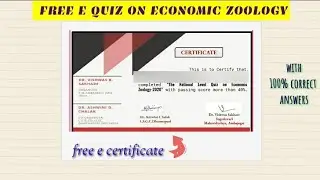 Free E quiz on Economic Zoology with correct answers and free e certificate - onlinequiz free