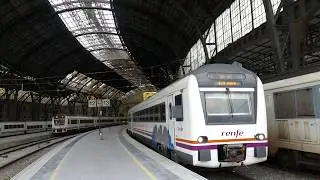 RENFE CLass 448 EMU's depart Estaci&oacute; de Fran&ccedil;a