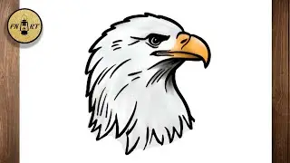How to draw eagle face easy step by step