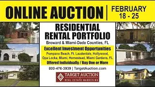 AUCTION - 15 residential Property Portfolio in Broward & Miami-Dade Counties, Florida