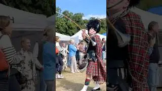 #drummajor Mace #flourish leading Deeside Caledonia #pipeband #march into 2025 Aboyne Games #shorts