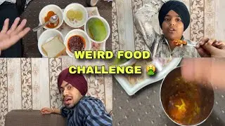WEIRD FOOD EATING CHALLENGE WITH ​BROTHER 😭MIRCH MANGO SALT BREAD SUGAR MIX KRTI