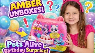 Pets Alive Birthday Surprise Unboxing! Amber Opens a Mystery Pet!
