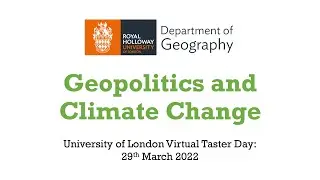 Geopolitics and Climate Change Taster Day