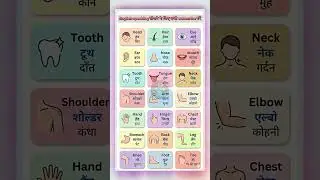 बॉडी पार्ट्स के English Names सीखें | Body Parts Vocabulary with Hindi Images | Spoken English Learn