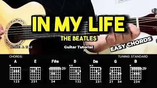 In My Life - The Beatles | Easy Guitar Tutorial For Beginners (CHORDS & LYRICS) #guitarlesson