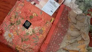 Chest size 23Len40.5 | Mprints 3pc embroidered chiken kari with shafoon dupatta | @MEHR-28