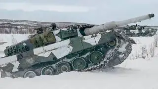 German Made Leopard 2 Shows its Incredible Power During Icy Operations