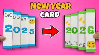 Happy New Year Paper Craft 🤩 | 2026 Greeting Card   