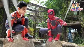 SpiderMan สไปเดอร์แมนวิชานินจา ช่วยน้องถูกลักพาตัว หมู่บ้านนินจาคาถาโอ้โฮเฮะ หนังสั้น - วินริวสไมล์