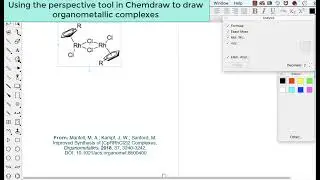 Using the perspective tool in Chemdraw to draw organometallic: Rh2Cl4Cp2