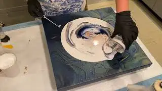 Over Stretched Straight Pour - Incredible Sheer Lacing - Acrylic Pour - Abstract Painting