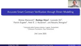 Accurate Smart Contract Verification Through Direct Modelling