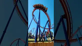 Patriot 🇺🇸 @WorldsOfFunKC #patriot #worldsoffun #rollercoaster #invert #themepark #america #fun