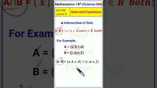 Intersection of Sets | Math Class 10 | Unit 5 | Sets and Functions