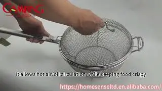Stainless Steel Wire Mesh Kitchen Cooking Deep Frying Basket